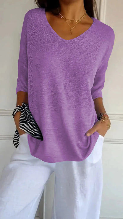 Débardeur Femme Tricot Col V Confortable Élégant
