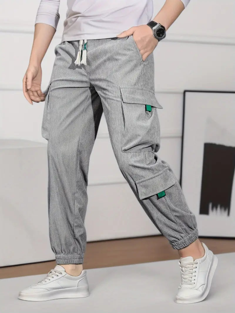 David - Pantalon cargo pour homme coupe décontractée
