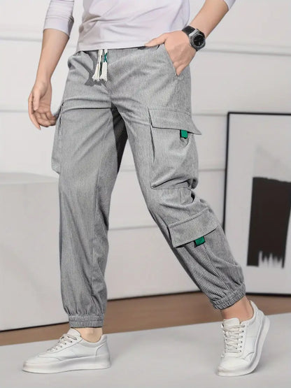 David - Pantalon cargo pour homme coupe décontractée