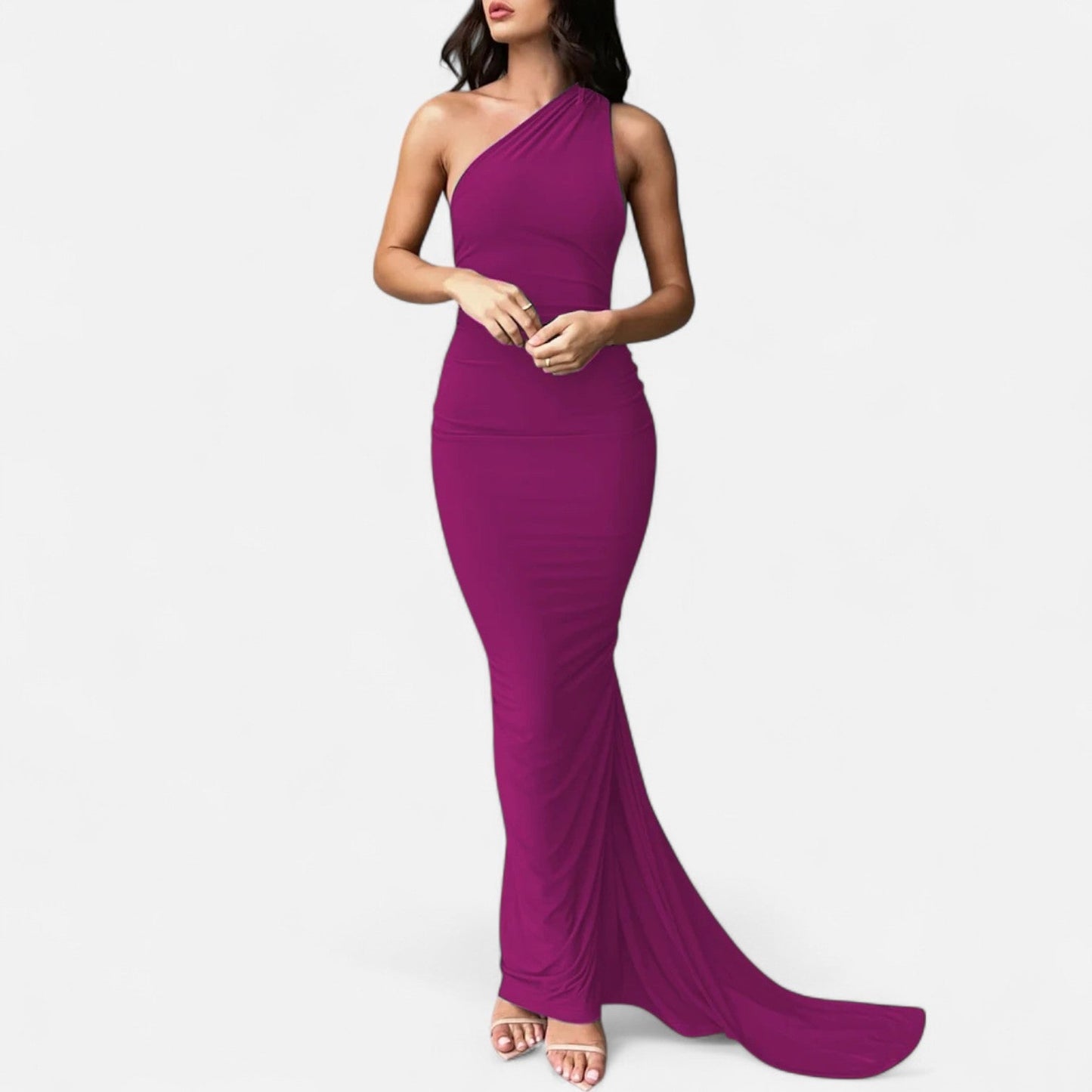 Robe longue femme, design élégant épaules dénudées