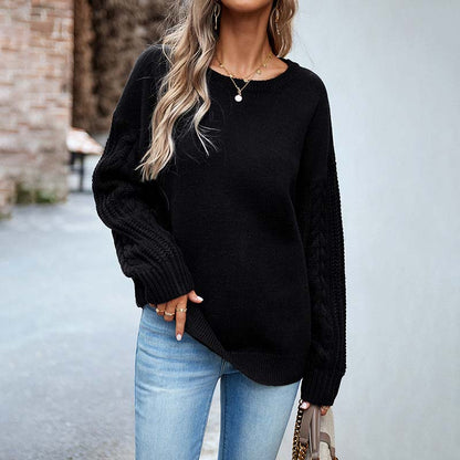 Pull Uni Élégant avec Bords-Côtes
