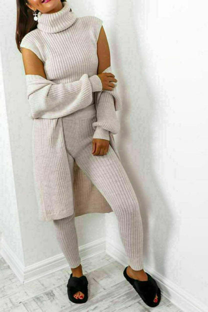 Ensembles de détente en tricot 3 pièces confortables