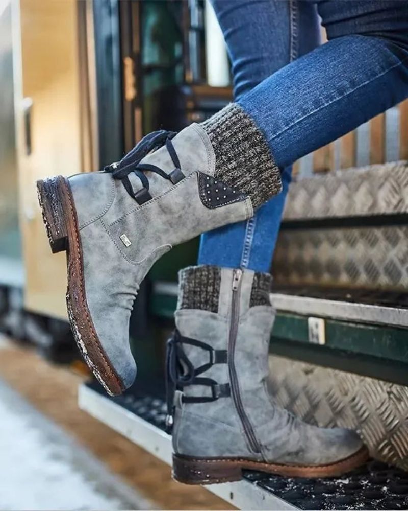 Echte Lederstiefel Winter Warm - IdealeKleiden
