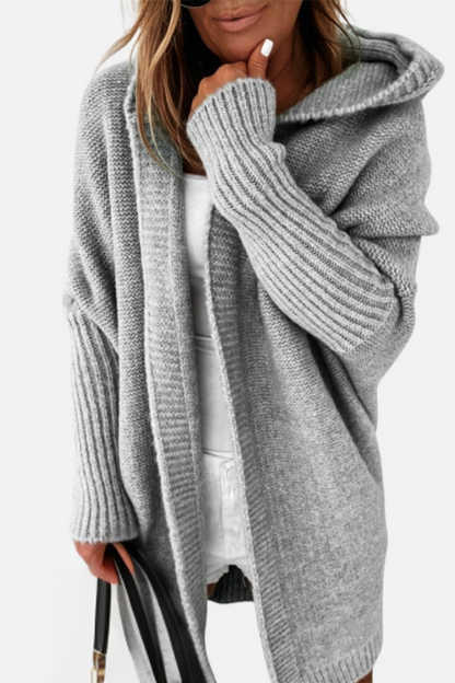 Manteau à capuche en maille