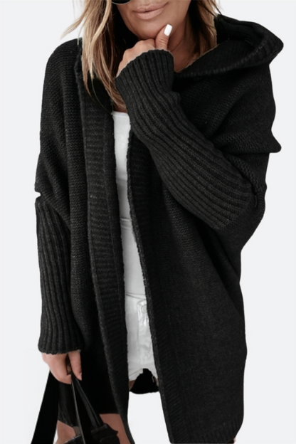 Manteau à capuche en maille
