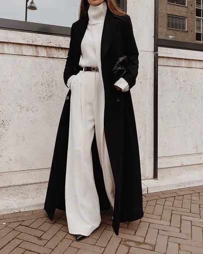 Parka d'hiver noir décontracté chic