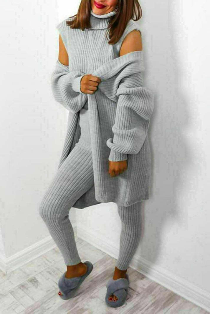 Ensembles de détente en tricot 3 pièces confortables