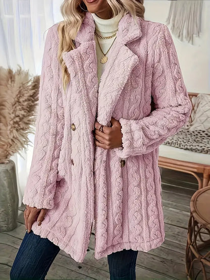 Manteau doux et chaud à manches longues uni
