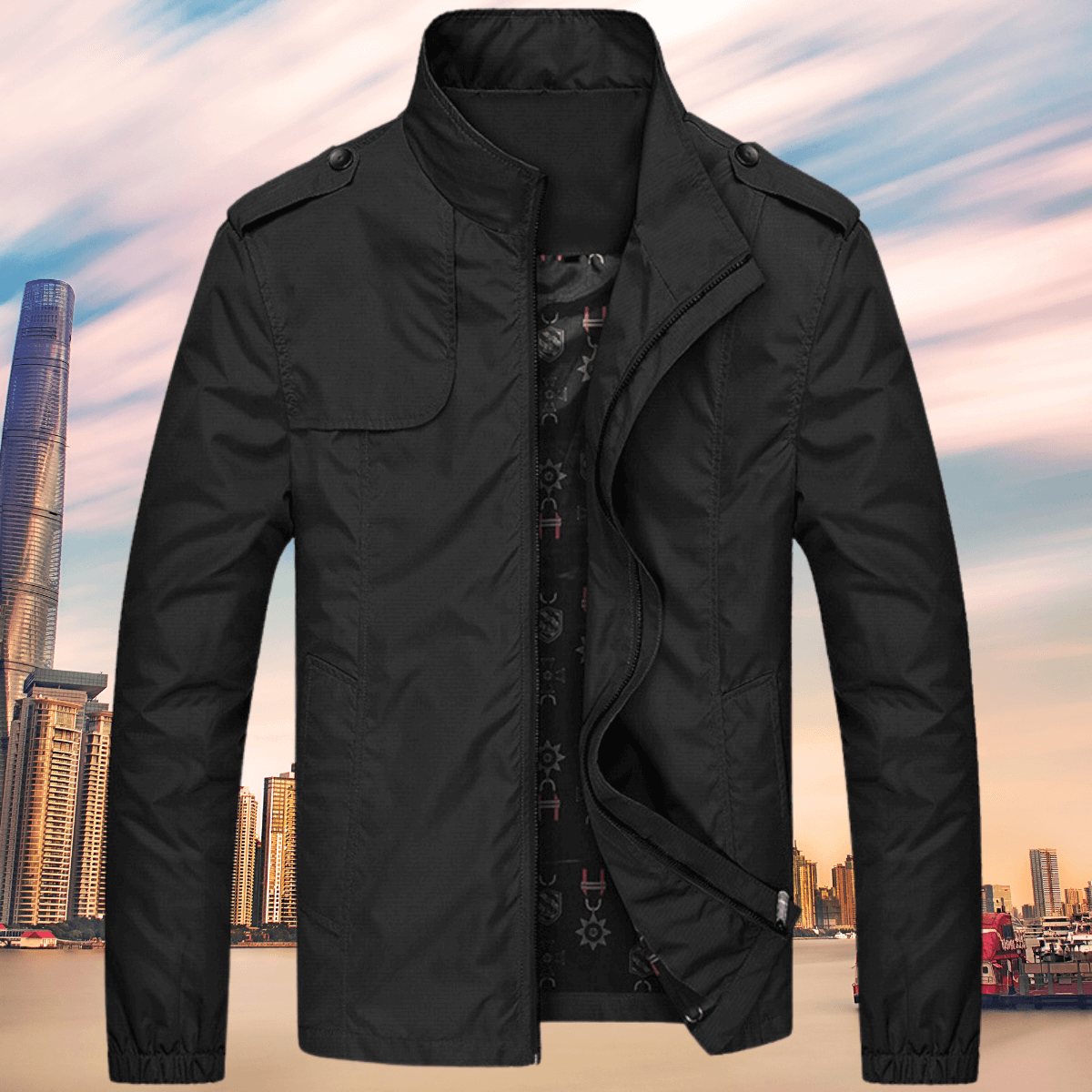 Veste d'automne pour homme, col style Oxford