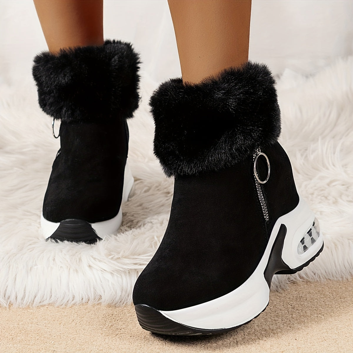 Set de bottes d'hiver chaudes fourrées