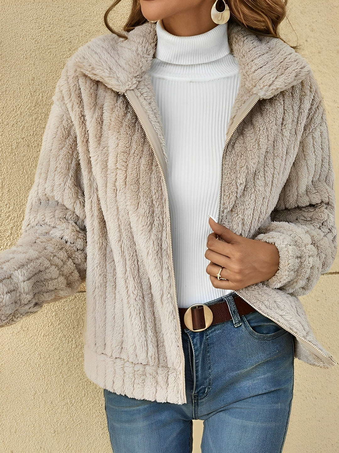 Bequemer Damen Plüschmantel Soft und Warm - IdealeKleiden