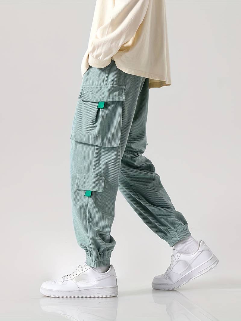 Pantalon cargo homme décontracté multi-poches