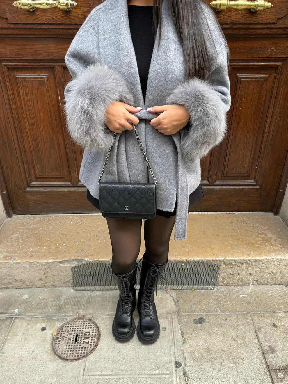 Manteau d'hiver chaud en fausse fourrure pour femme
