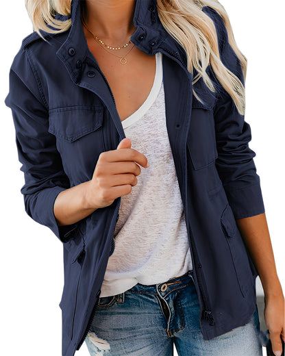 Veste en jean pour femme confortable avec fermeture éclair