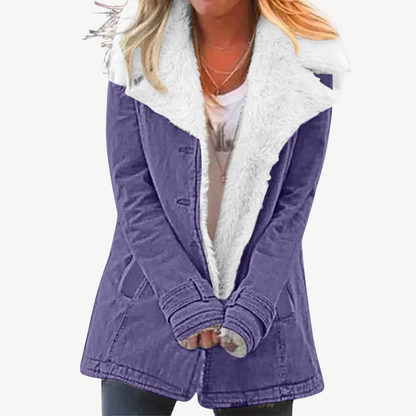 Veste en jean polaire Sherpa chaude pour femme
