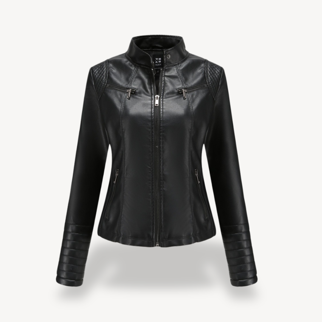 Blouson en cuir élégant pour femme style motard