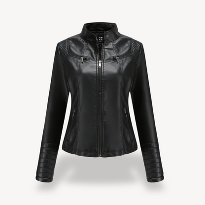 Blouson en cuir élégant pour femme style motard