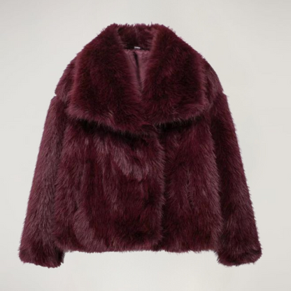 Manteau de luxe en fausse fourrure avec col oversize