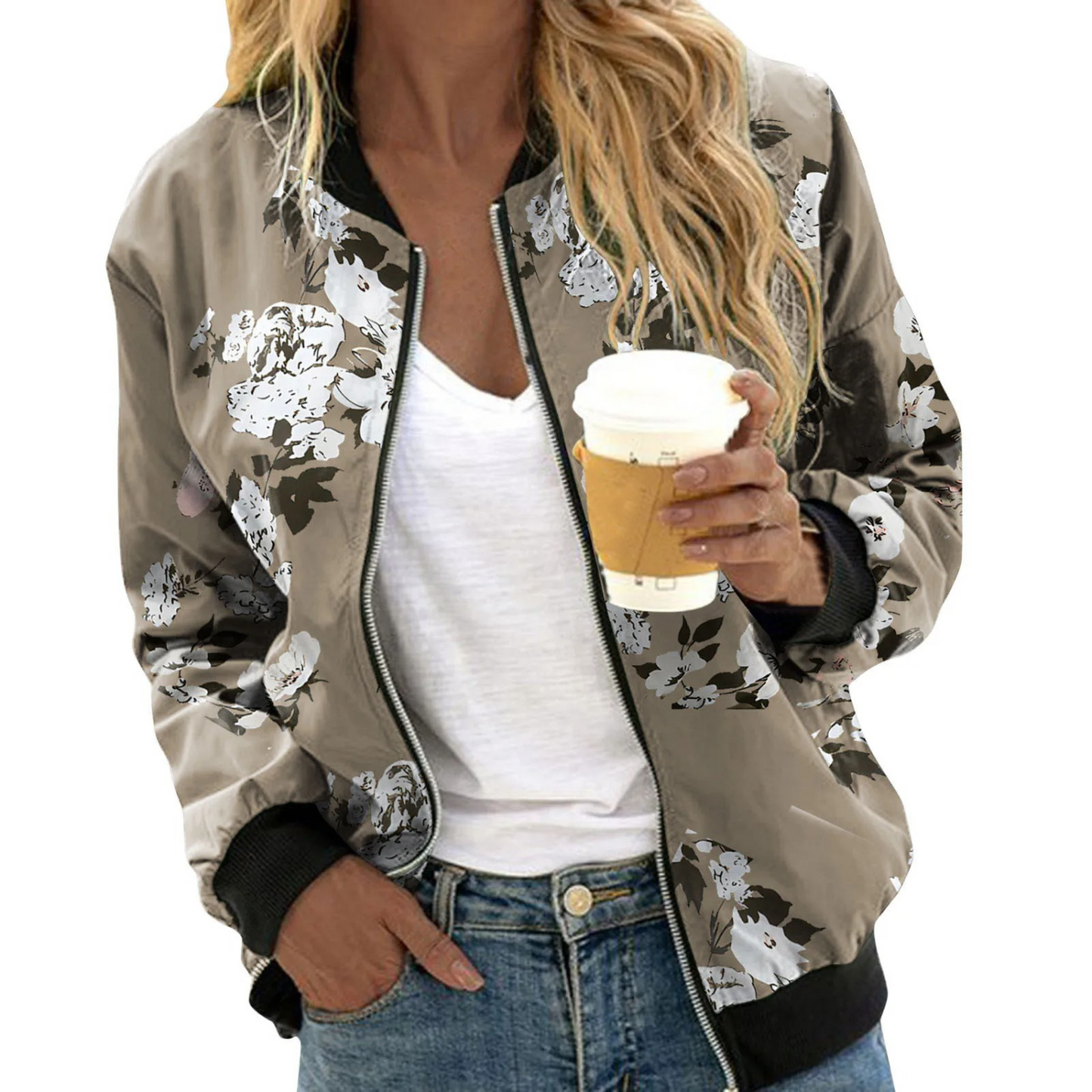 Veste femme stylée imprimé floral tendance