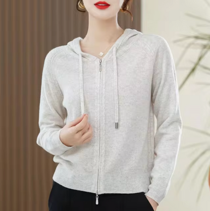 Sweat à capuche doux en cachemire pour femme