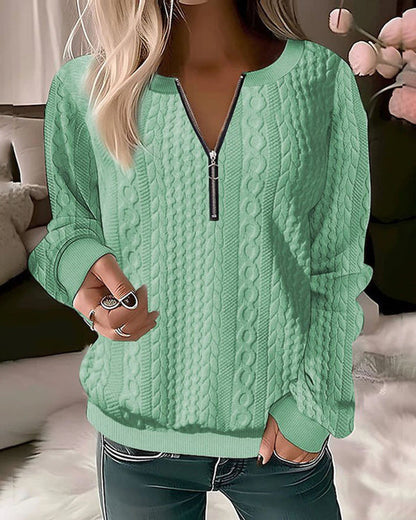 Pull en maille décontracté avec demi-fermeture éclair