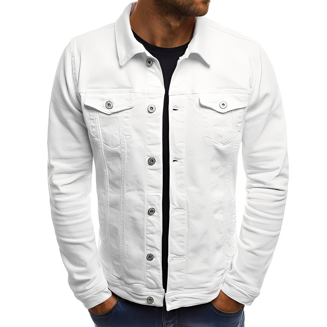 Veste en jean moderne pour homme avec poches