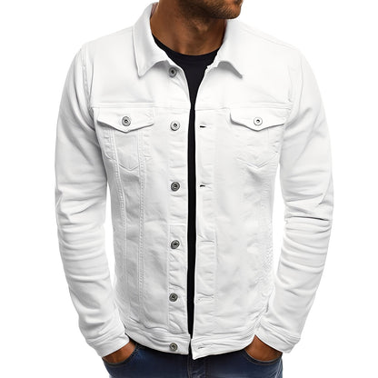 Veste en jean moderne pour homme avec poches