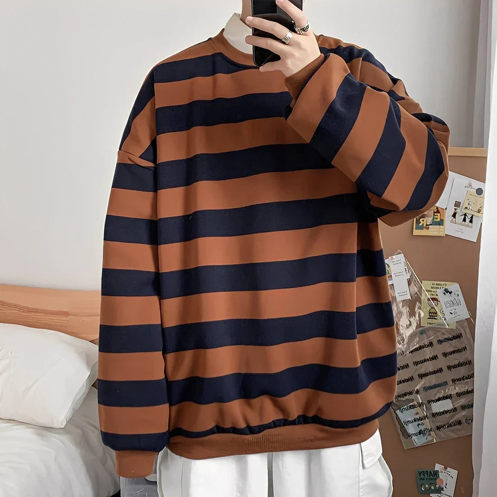 Pull oversize homme à rayures