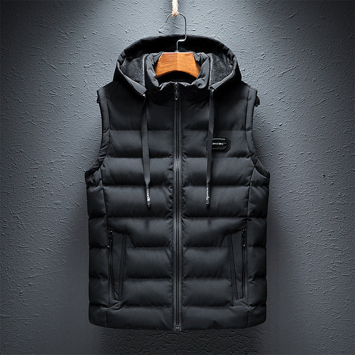 Gilet polaire à capuche chaud pour homme