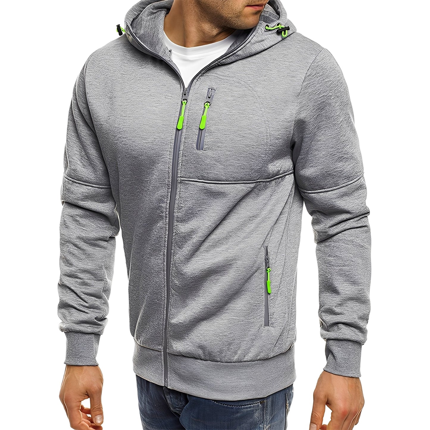 Stilvolle Herrenjacke Modern Kapuze - IdealeKleiden