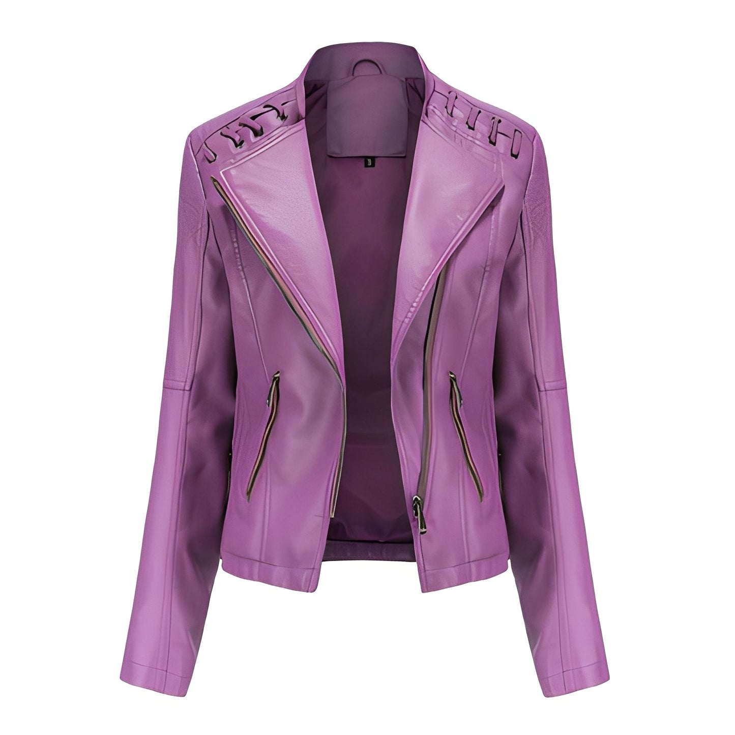 Veste en cuir courte et élégante pour femme