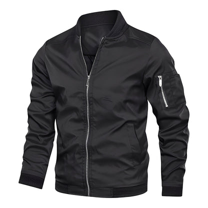 Bomber en cuir pour homme, sportif et moderne