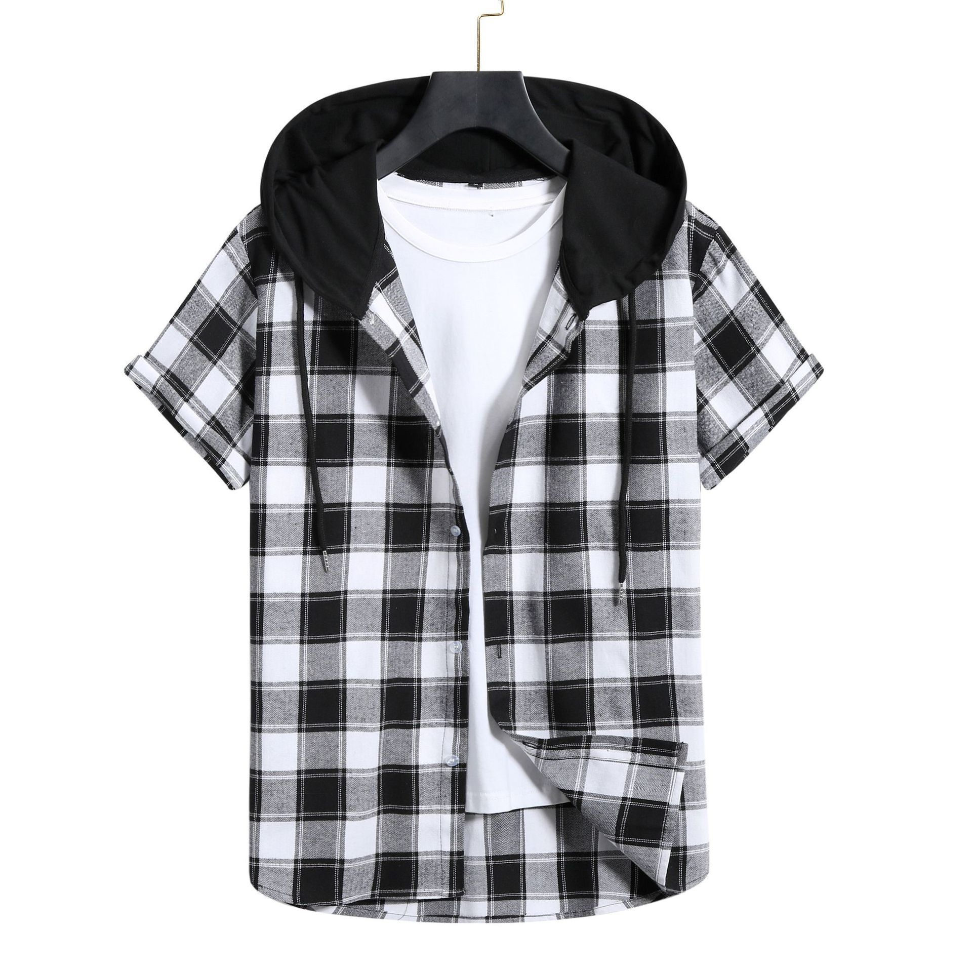 Retro Karo Hoodie Herren Stylish - IdealeKleiden