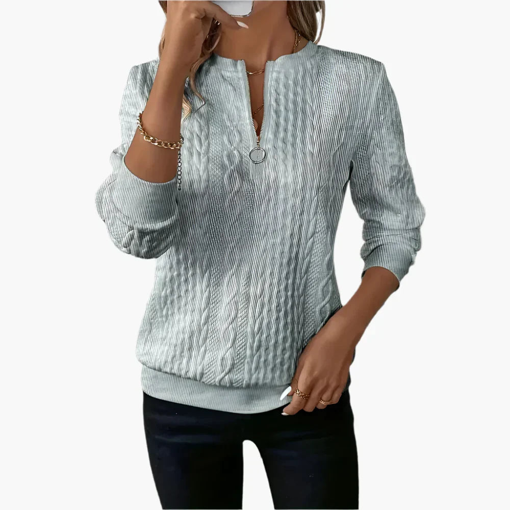Pull en tricot torsadé à col zippé pour homme