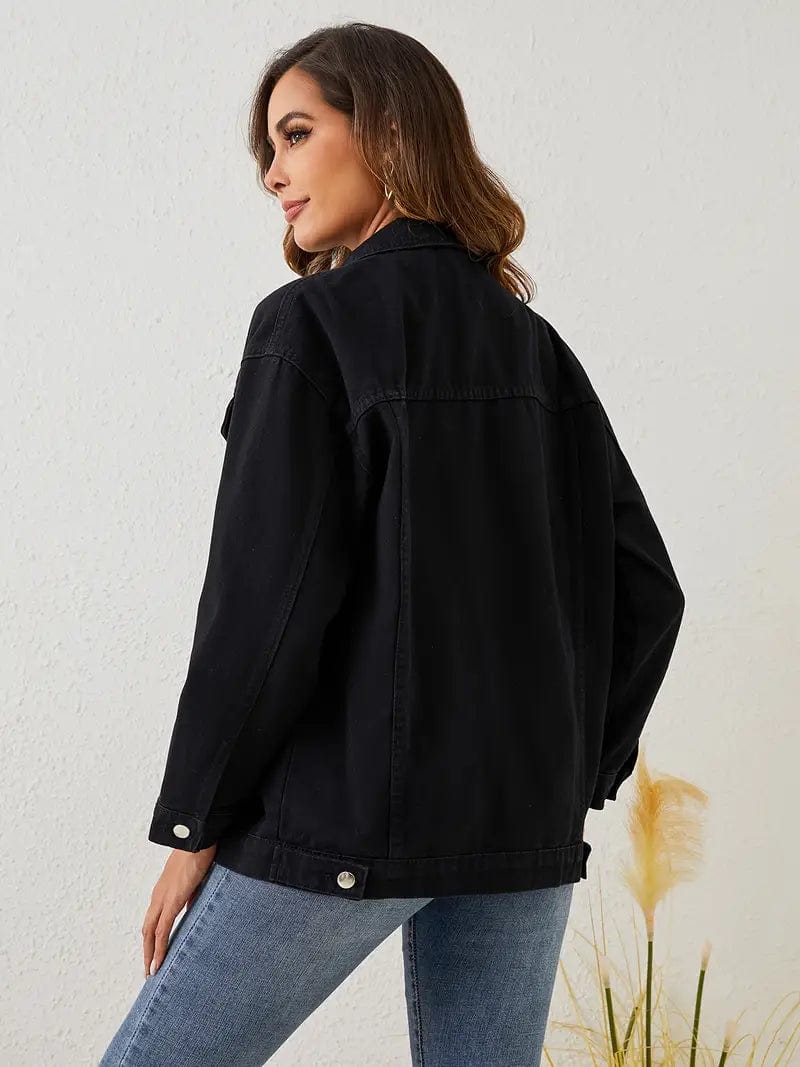Bequeme Denimjacke Lässig Chic - IdealeKleiden