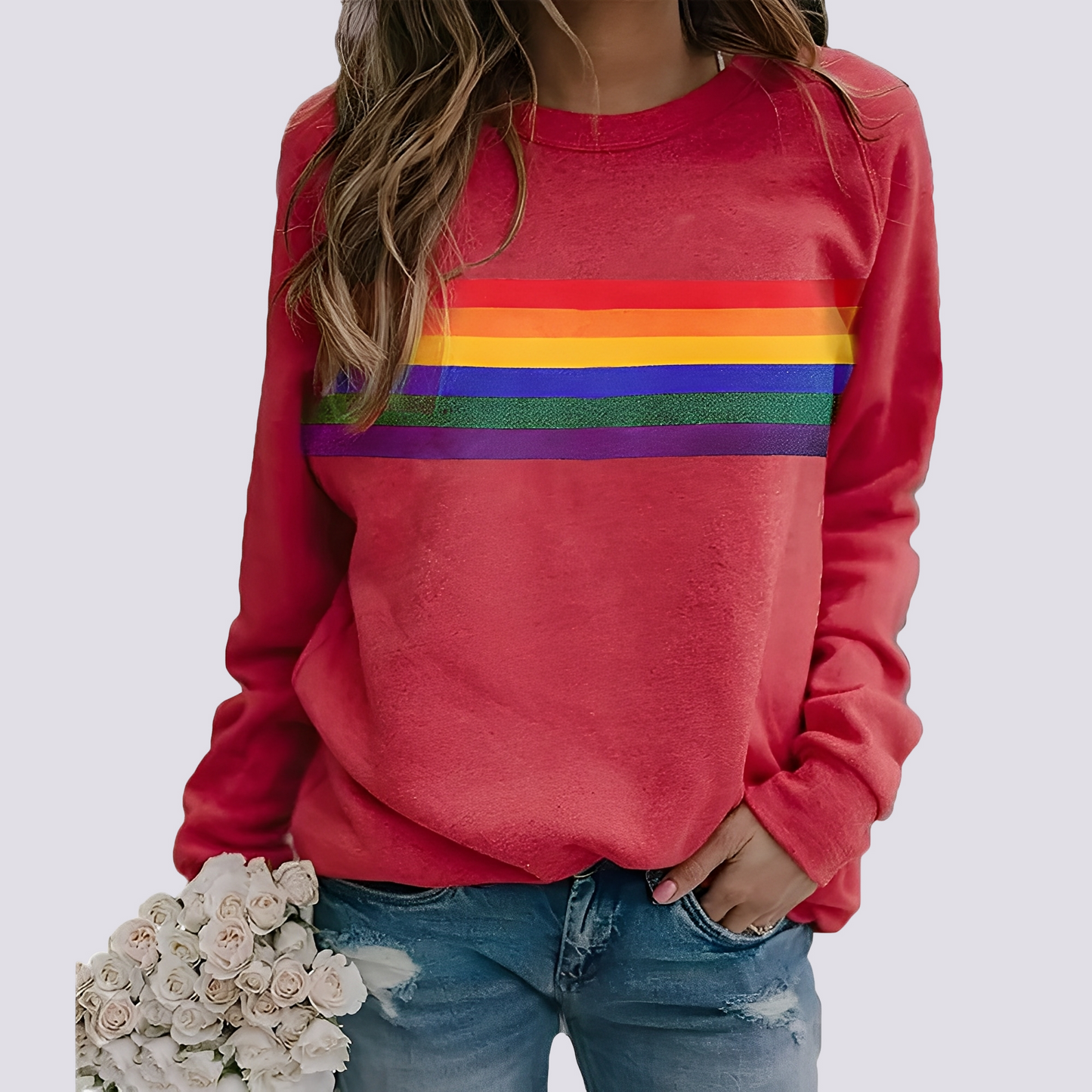 Pull tendance coloré à motifs pour femmes