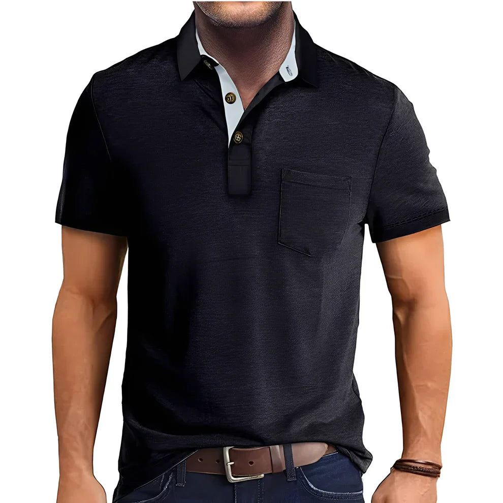 Polo rétro pour homme à manches courtes décontracté