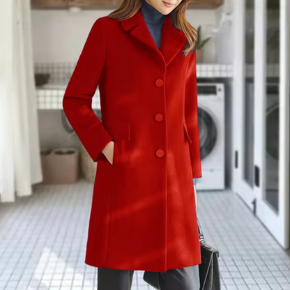 Manteaux chauds en laine pour femme avec poche avant