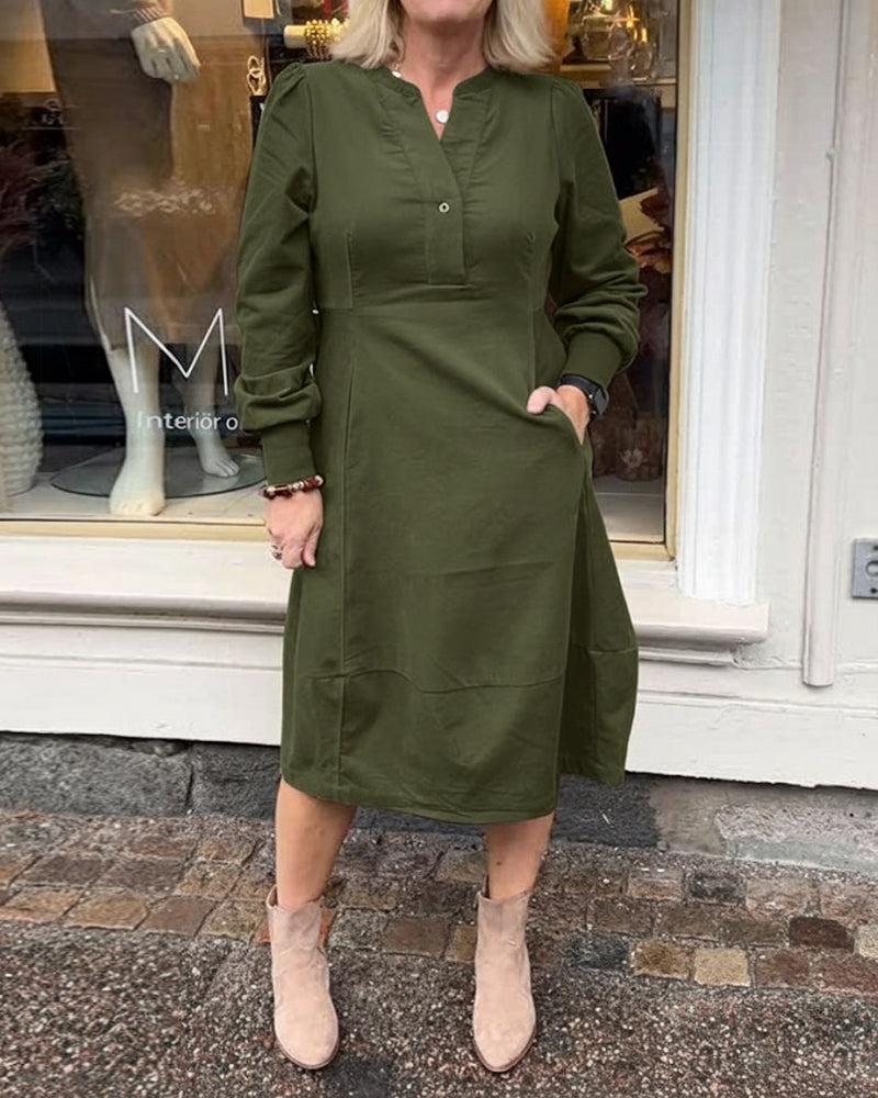 Robe femme rétro manches longues style vintage
