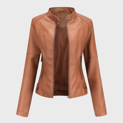 Blouson en cuir décontracté tendance