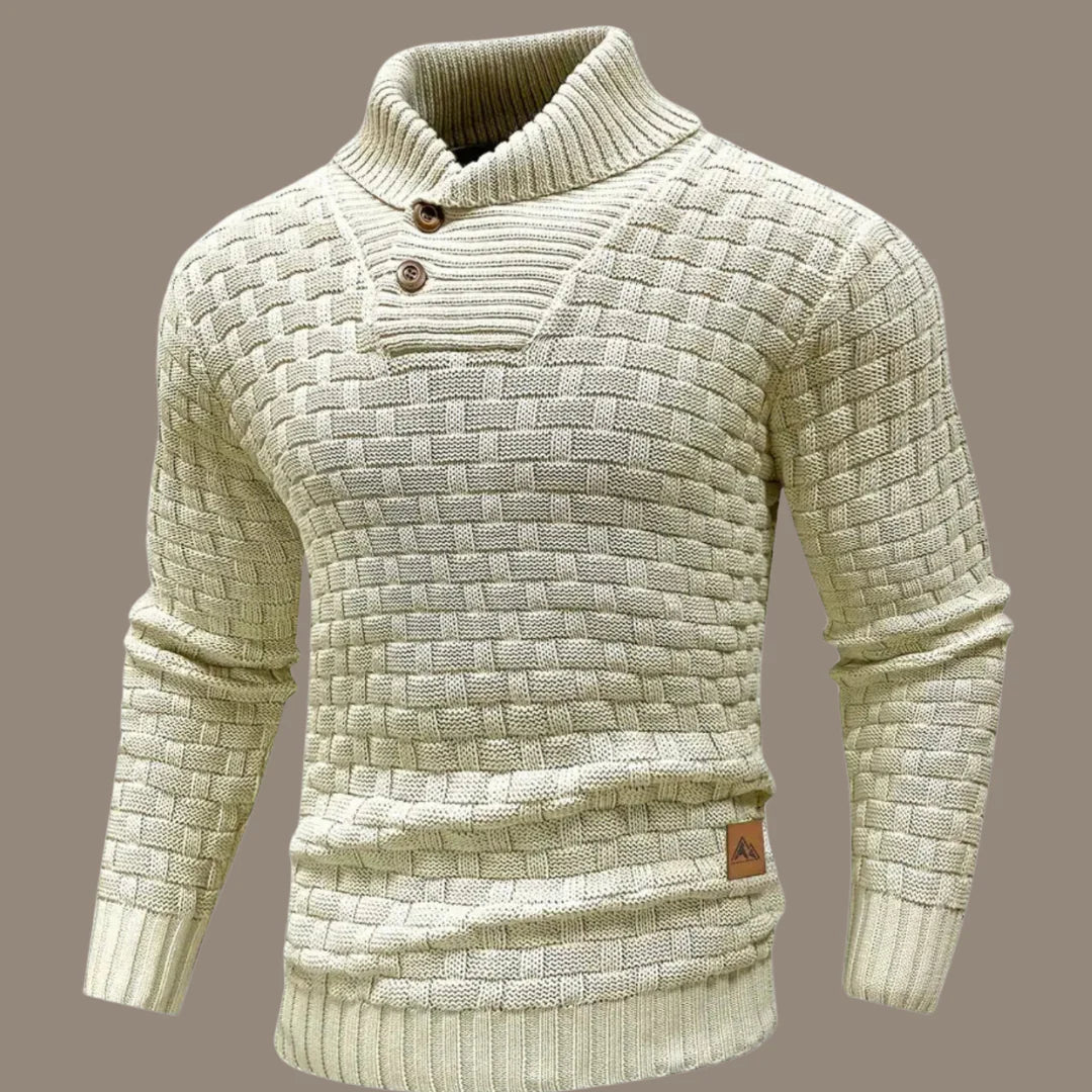 Pull pour homme tricoté moderne à boutonnage