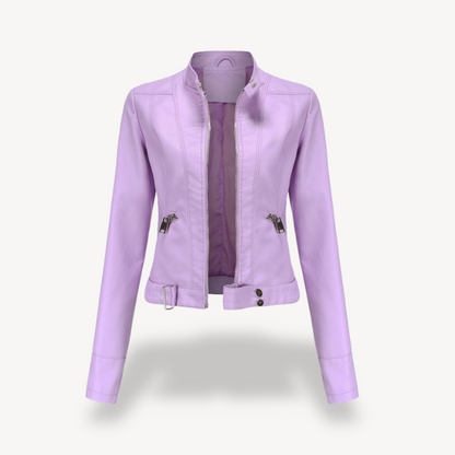 Blouson en cuir pour femme, style motard