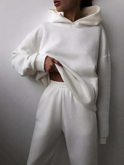 Ensemble de jogging pour femme à capuche, coloris pastel doux