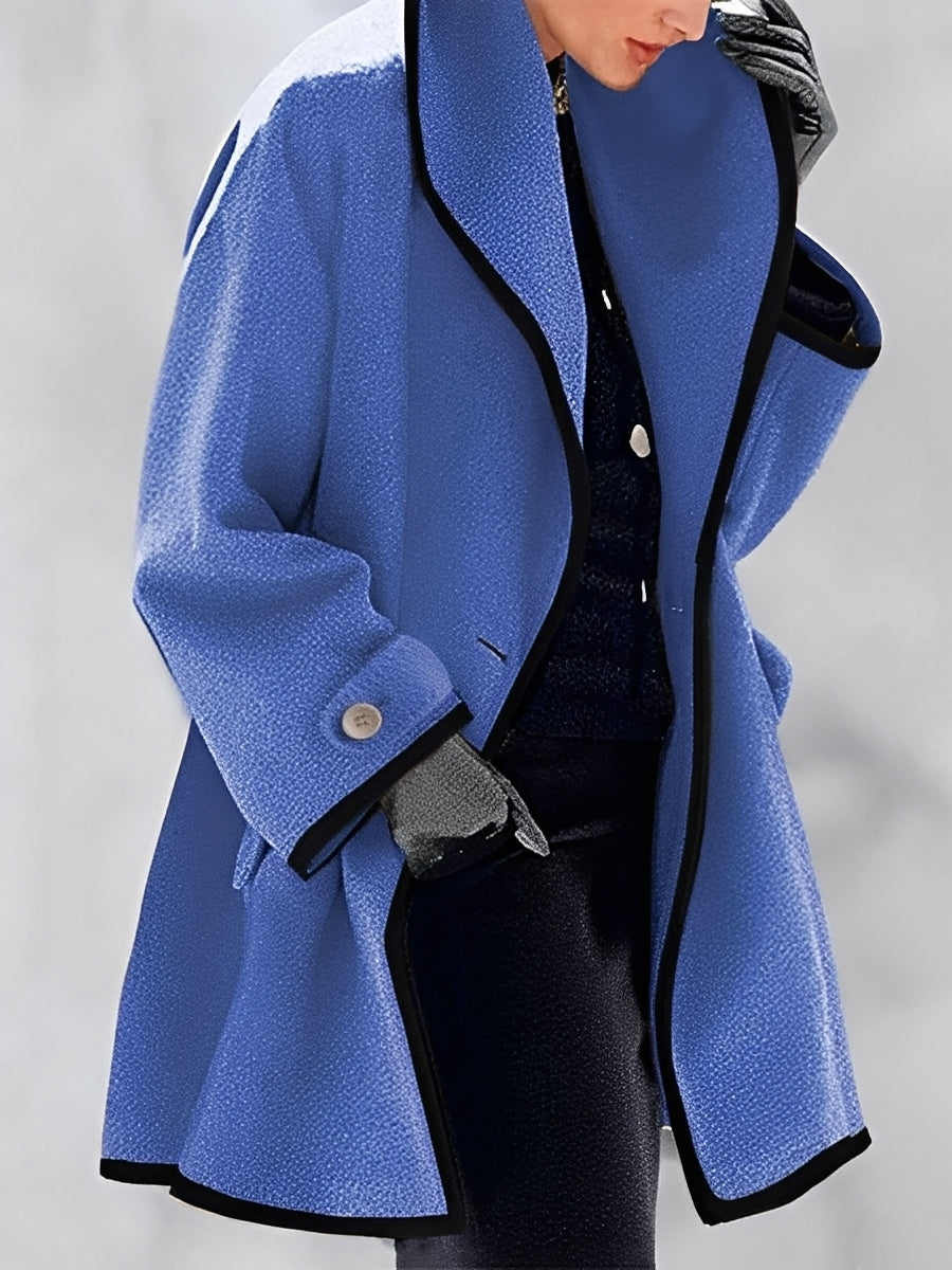Manteau de laine élégant pour femme, coupe classique longue