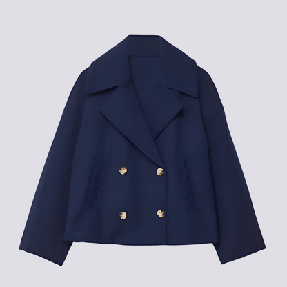 Veste en laine courte élégante pour femme avec revers