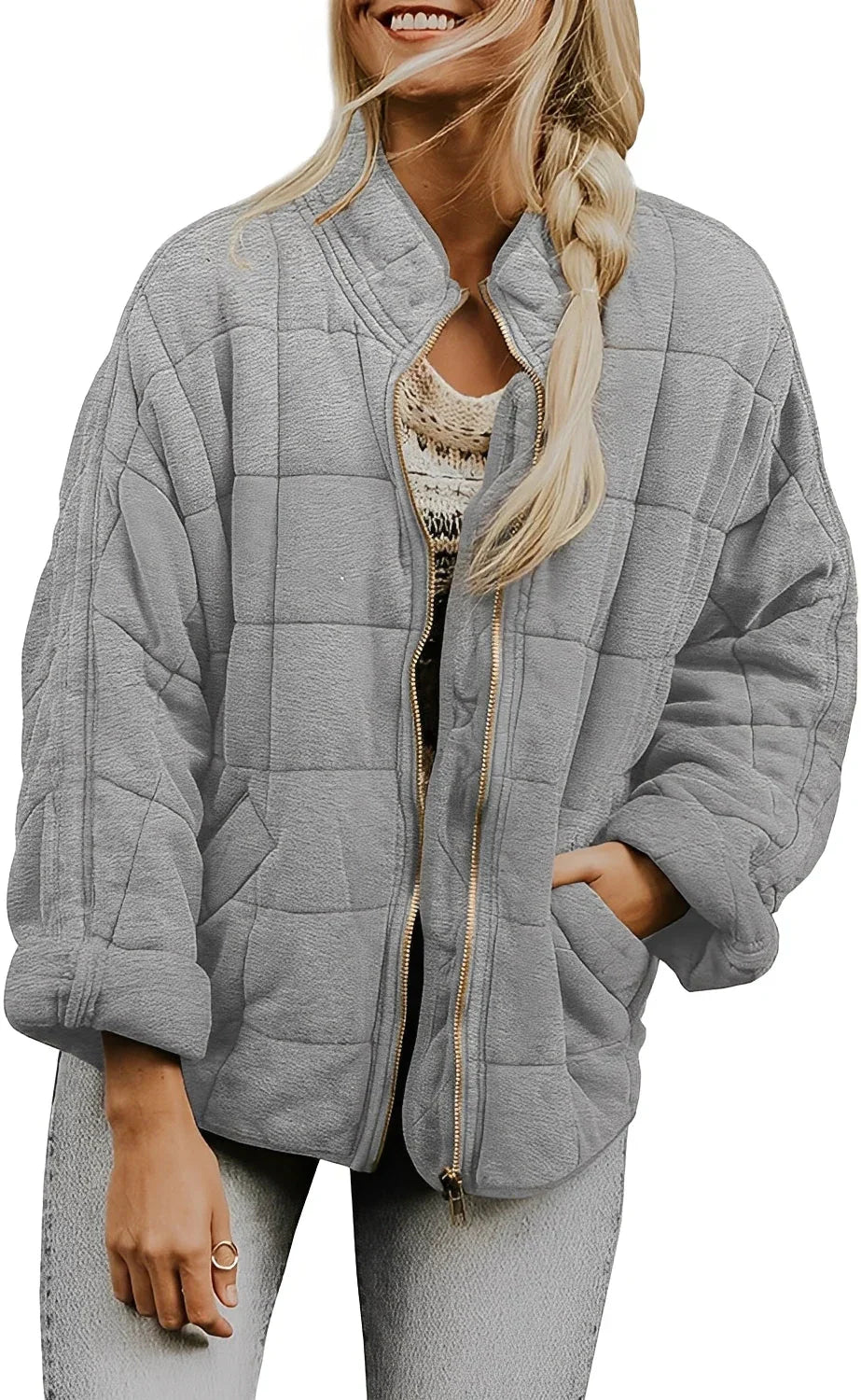 Veste oversize épaisse grande taille pour femme