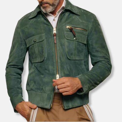 Veste en cuir sur mesure Col élégant