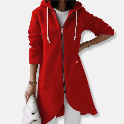 Sweat-veste ample avec capuche et fermeture éclair