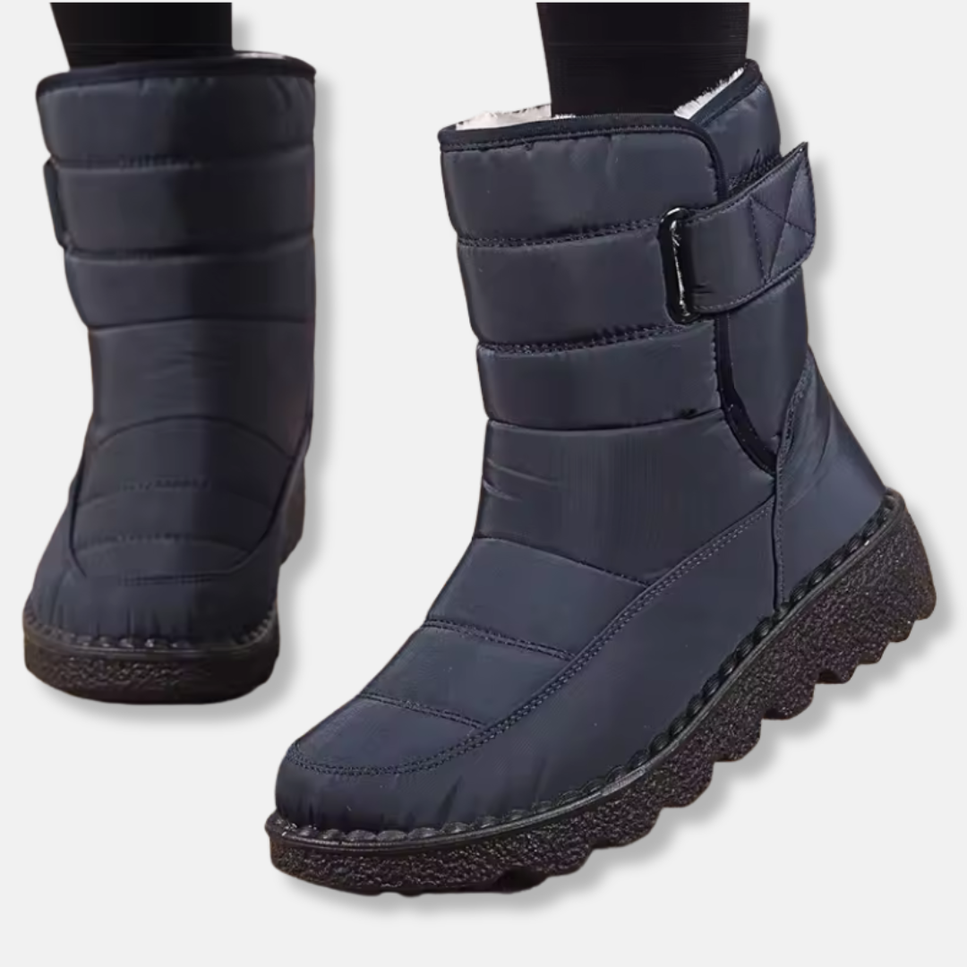 Bottes d'hiver femme mi-mollet matelassées antidérapantes