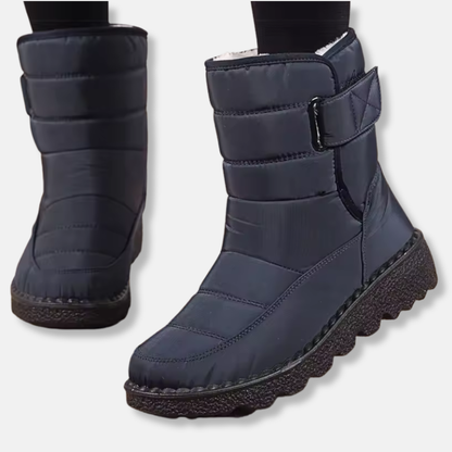 Bottes d'hiver femme mi-mollet matelassées antidérapantes